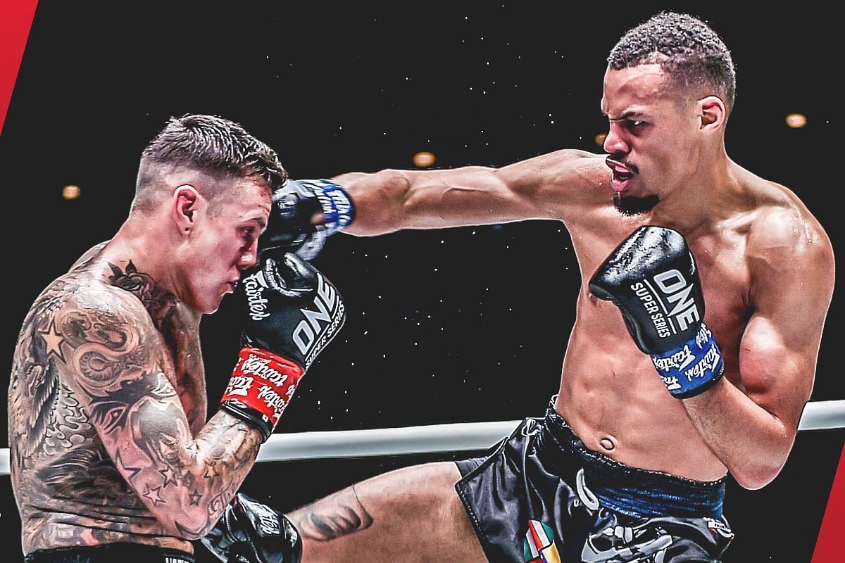 Regian Eersel (right) lands a big blow on Nieky Holzken (left) [Photo via: ONE Championship]