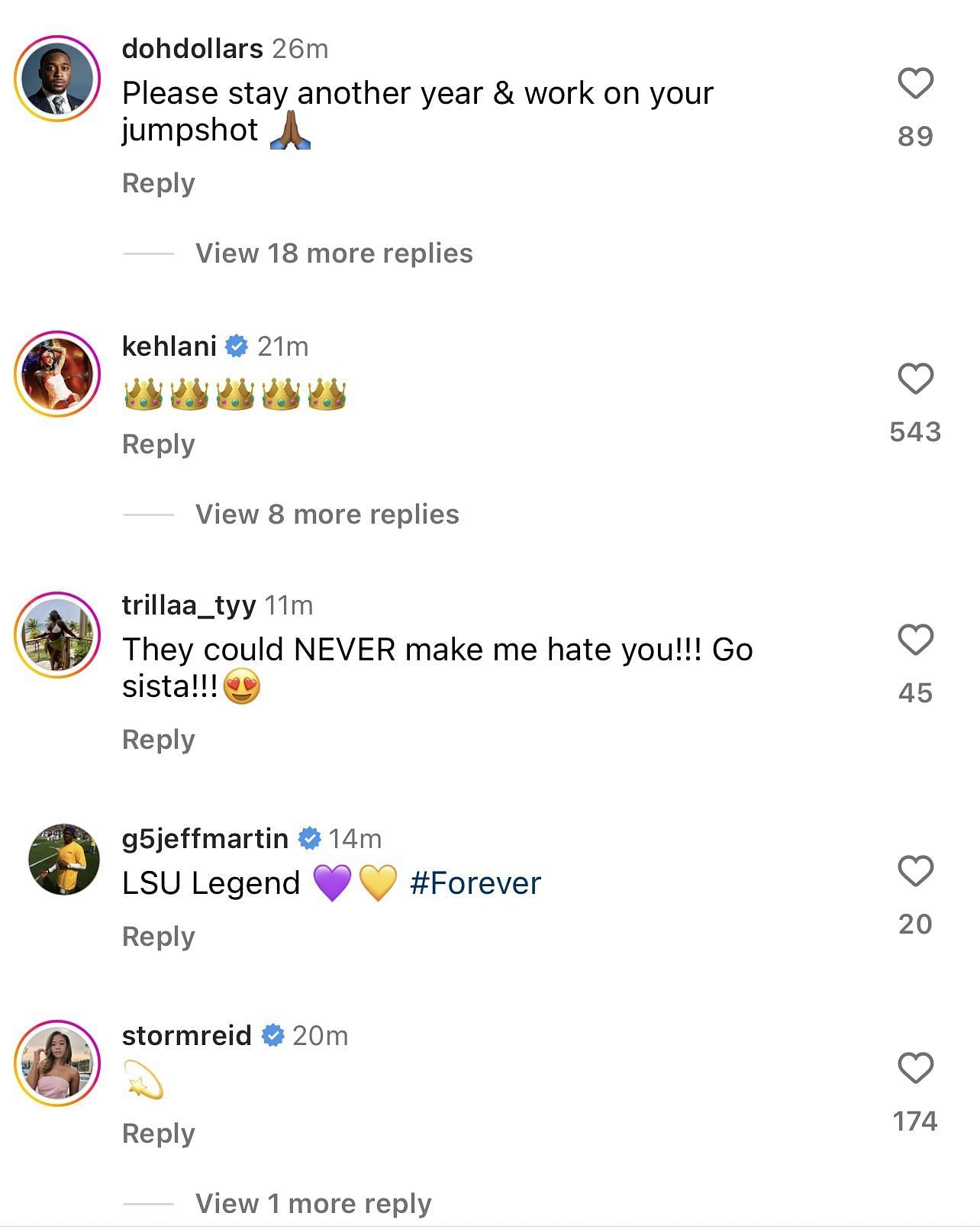 Fans react on Instagram