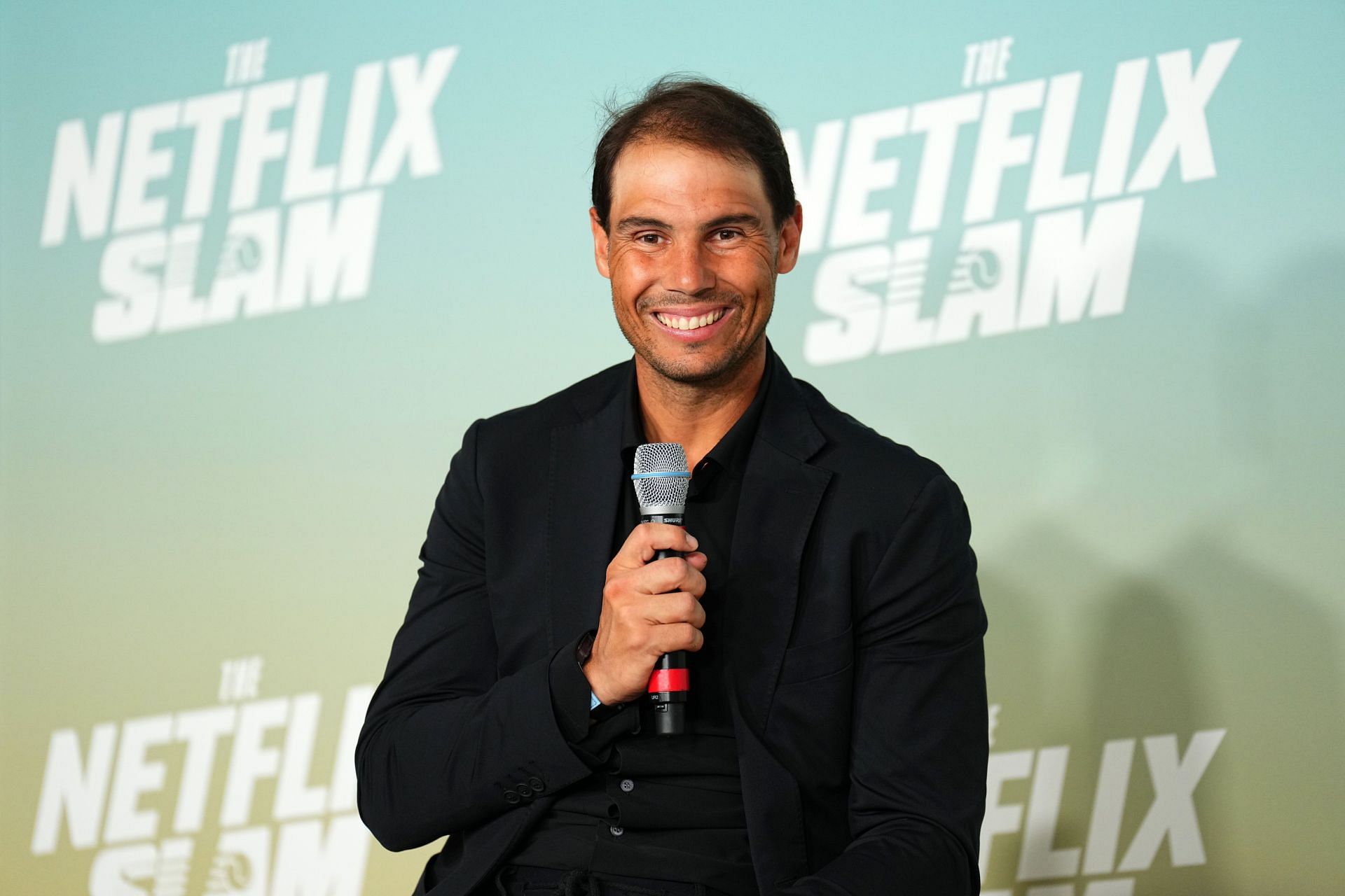 Nadal speaks during The Netflix Slam 