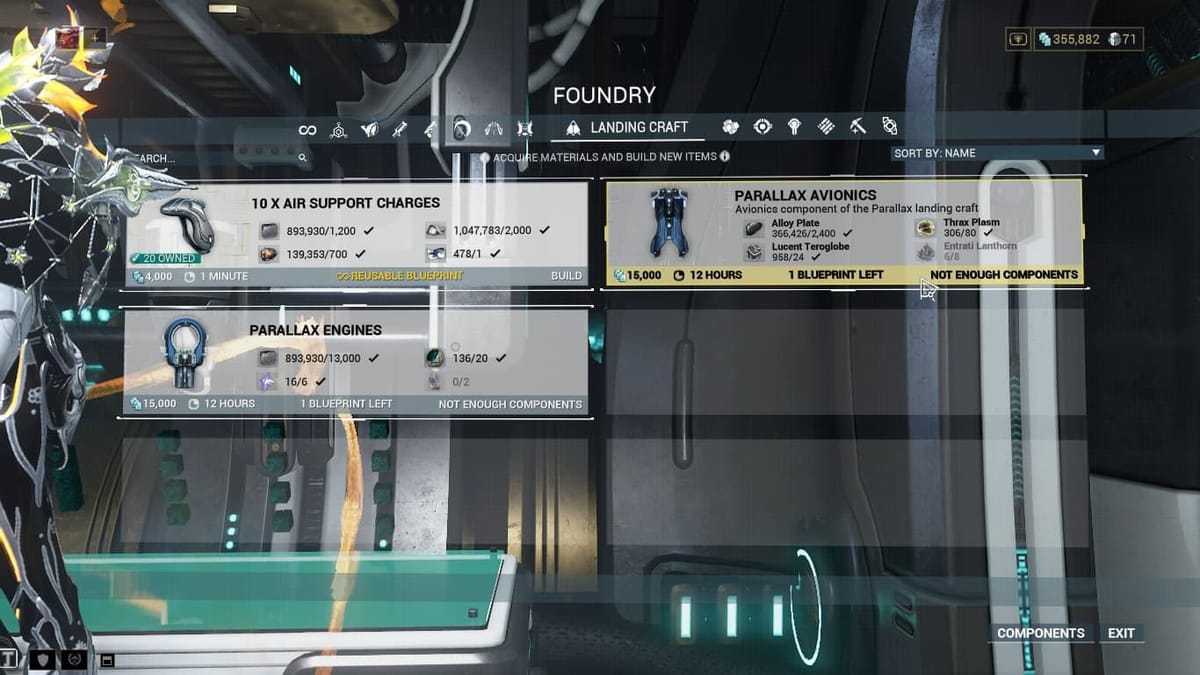 Landing Craft Foundry Segment Warframe www.sportskeeda.com