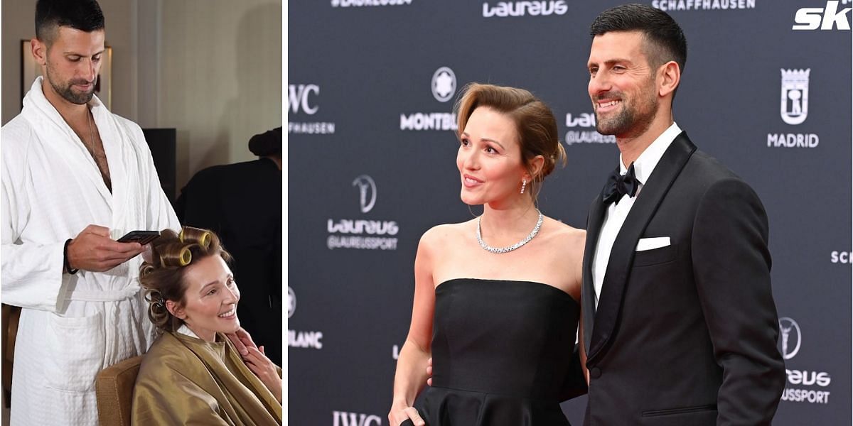 Novak Djokovic and wife Jelena get ready for Laureus Sport Awards