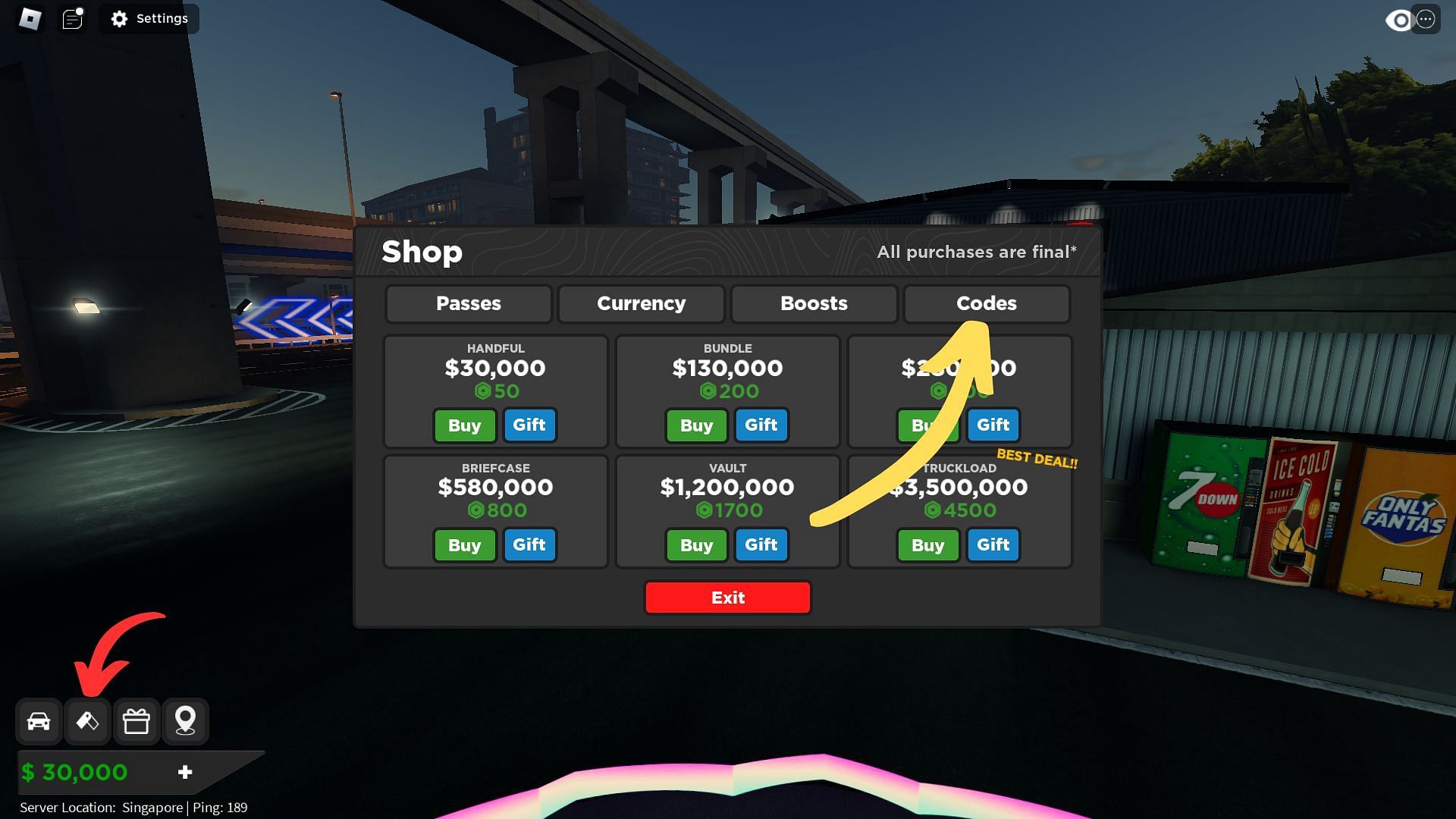 How to redeem codes for Midnight Chasers (Image via Roblox and Sportskeeda)