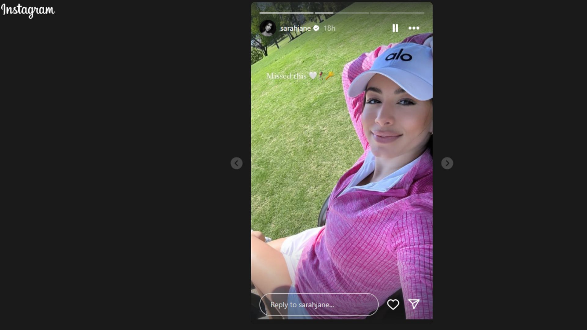 Sarah Jane Ramos expressed her joy at being back on the golf course.