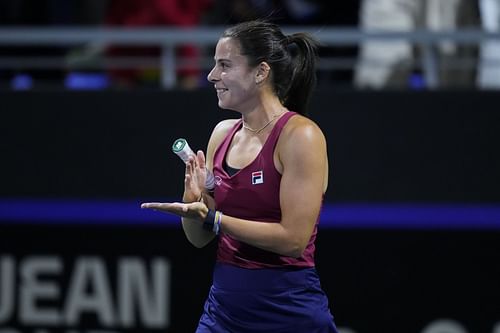 Emma Navarro in action for Team USA during the Billie Jean King Cup