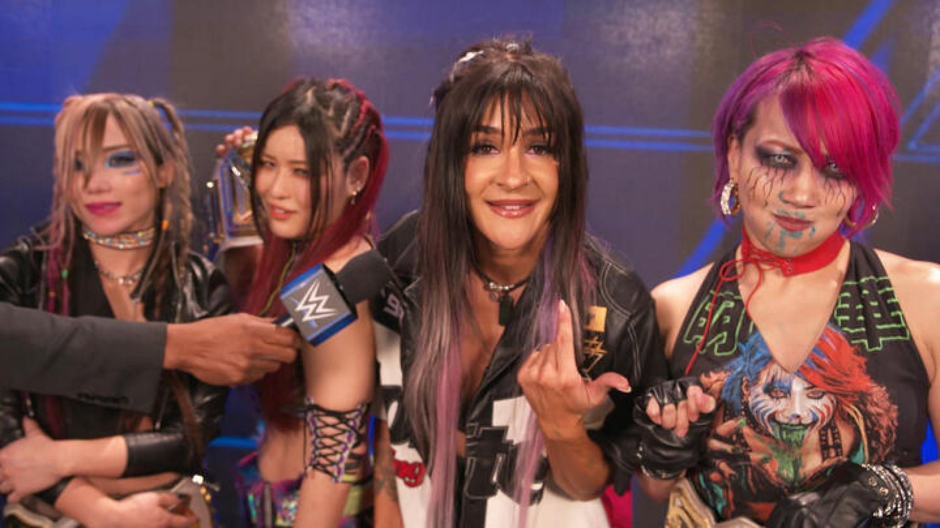 Kairi Sane, IYO SKY, Dakota Kai, and Asuka (left to right)