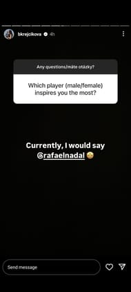 Barbora Krejcikova names Rafael Nadal as the player who inspires her the most