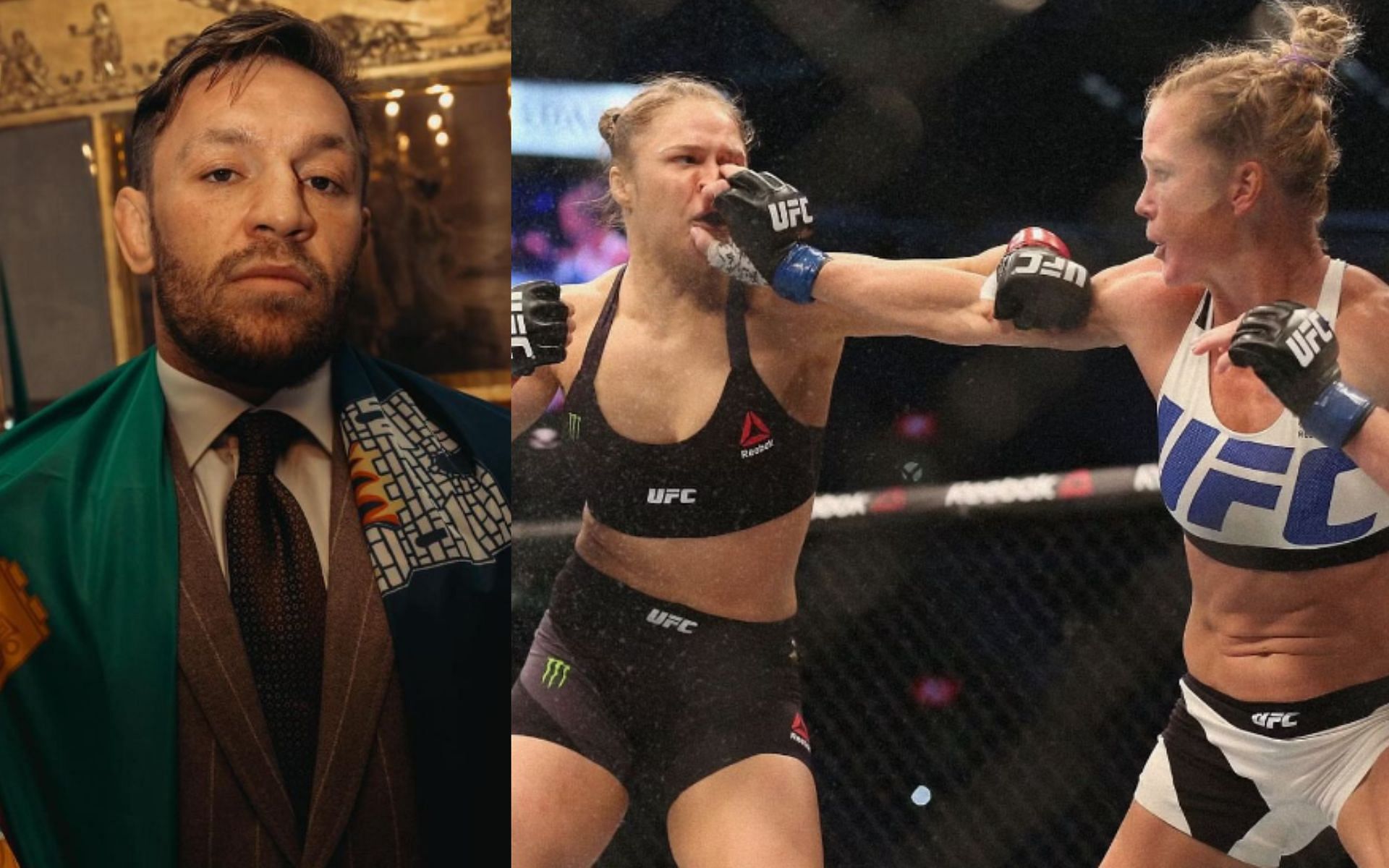 Conor McGregor (left) weighs in on Holly Holm and Ronda Rousey