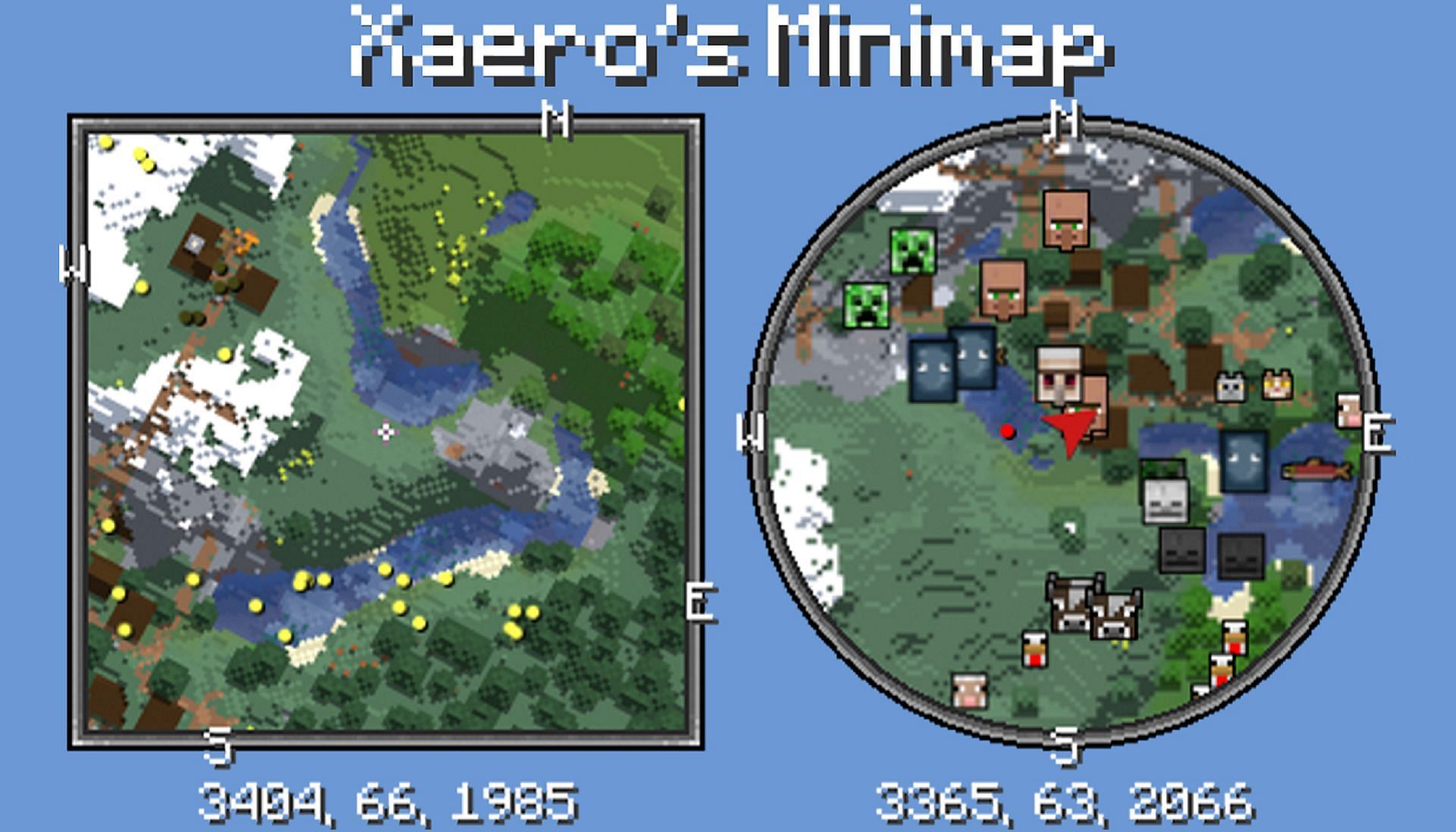 This Minecraft map mod provides a highly customizable minimap (Image via Thexaero/Modrinth)