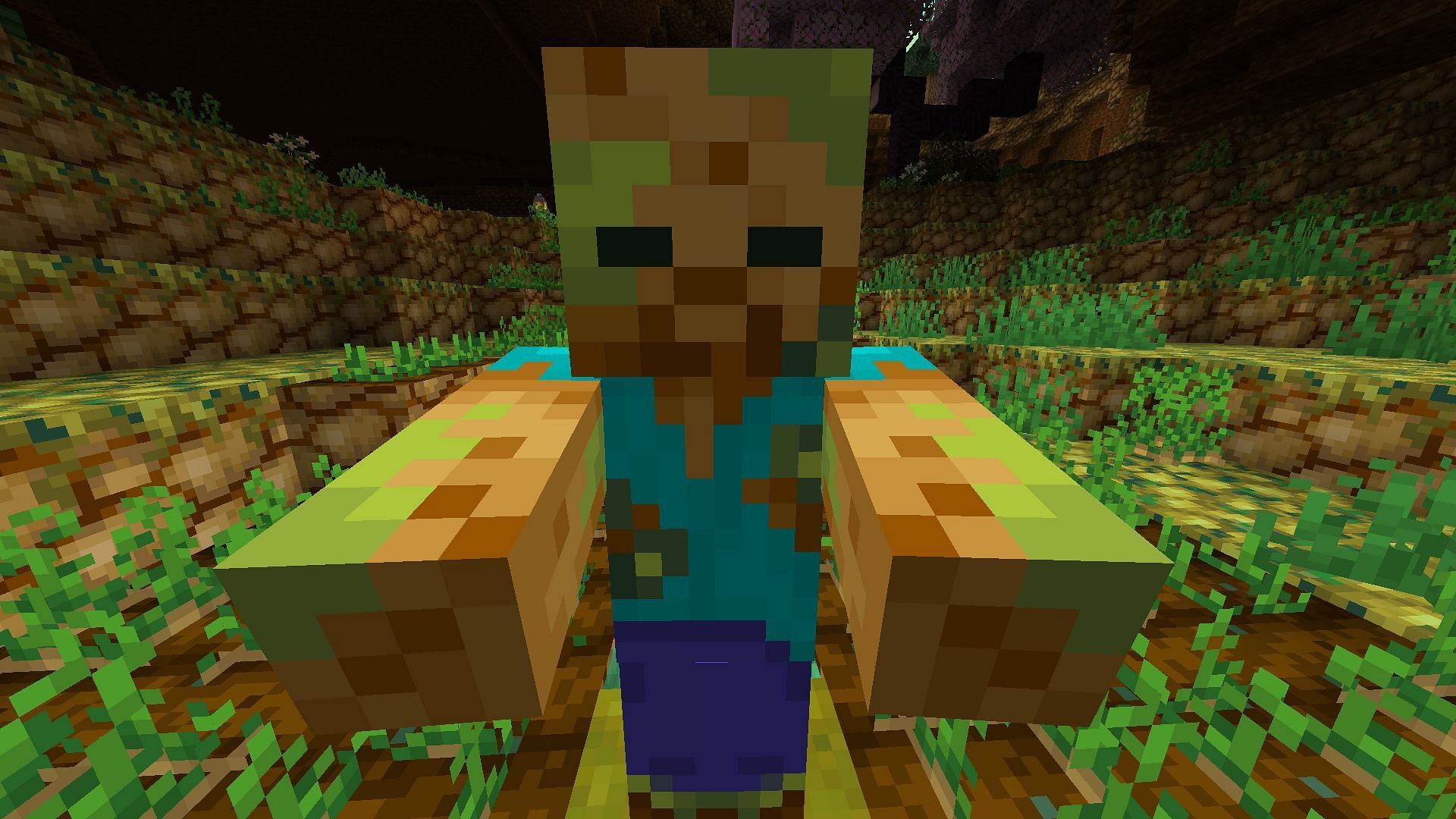 Poisonous potato zombies aren&#039;t friendly to their standard Minecraft counterparts (Image via Mojang)