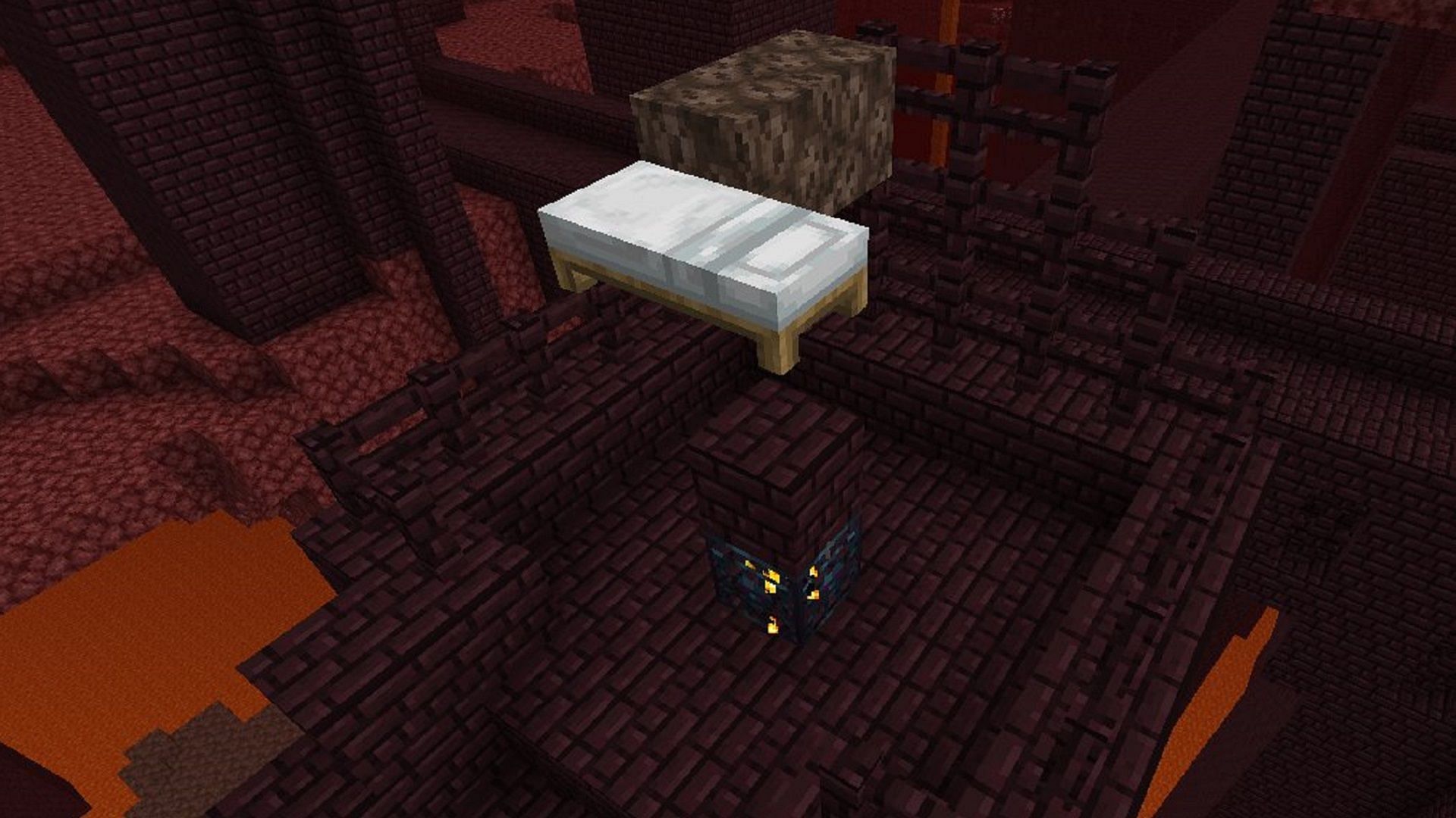 Attempting to sleep in the Nether only ends badly in Minecraft. (Image via @realcouri/X)