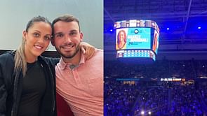 Iowa star Gabbie Marshall's boyfriend Spencer Touro marks his presence during epic LSU vs. Iowa showdown
