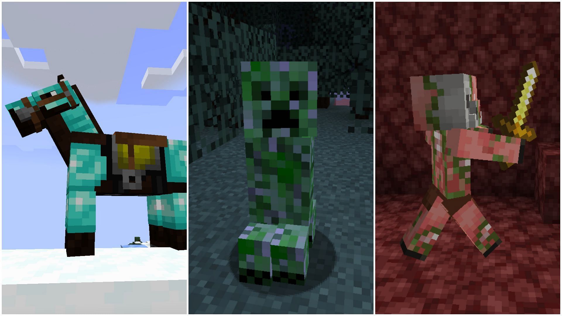 Some iconic Minecraft mobs had drastically different textures once upon a time (Image via Mojang Studios)