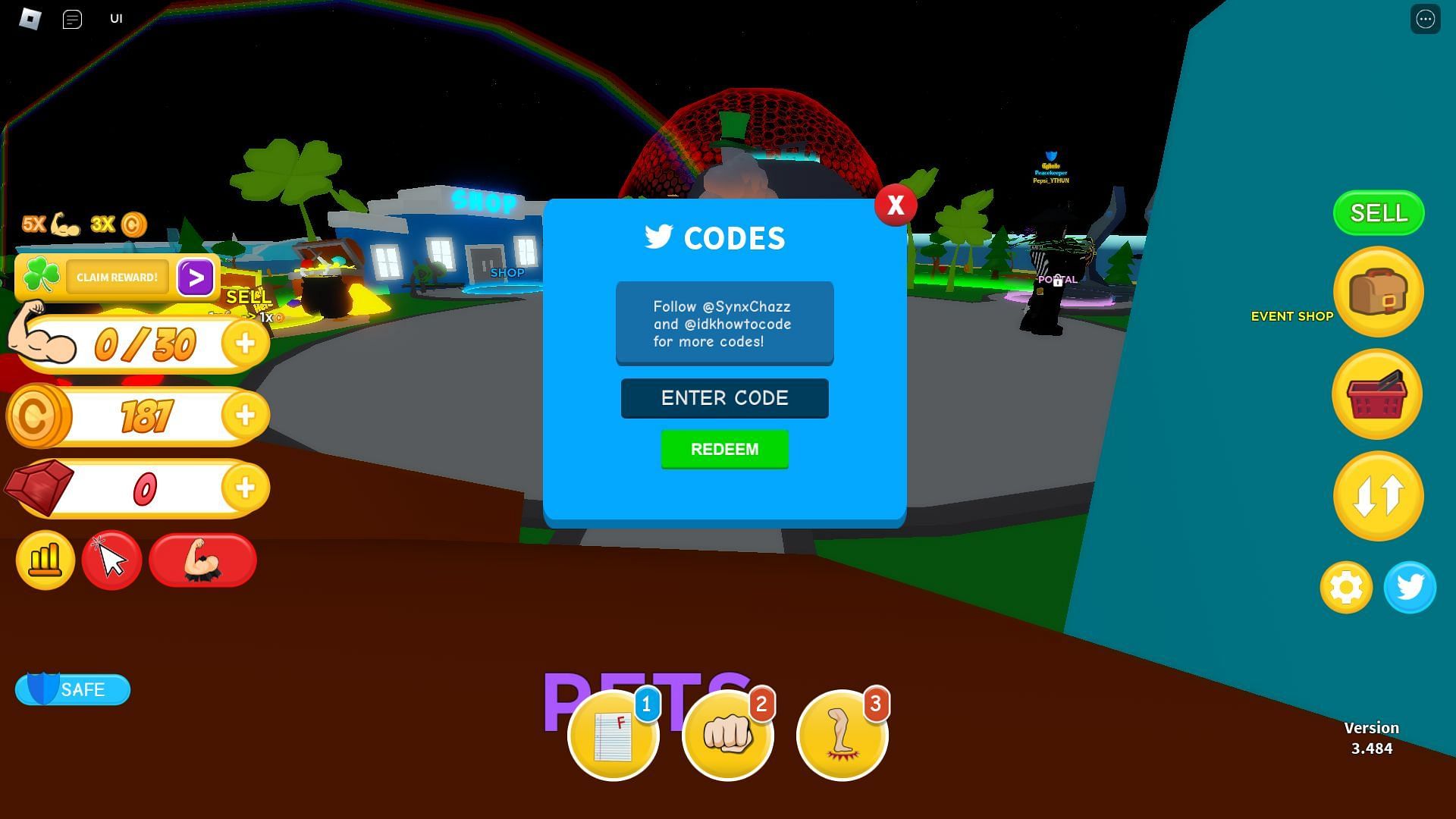 Active codes for Get Huge Simulator (Image via Roblox)