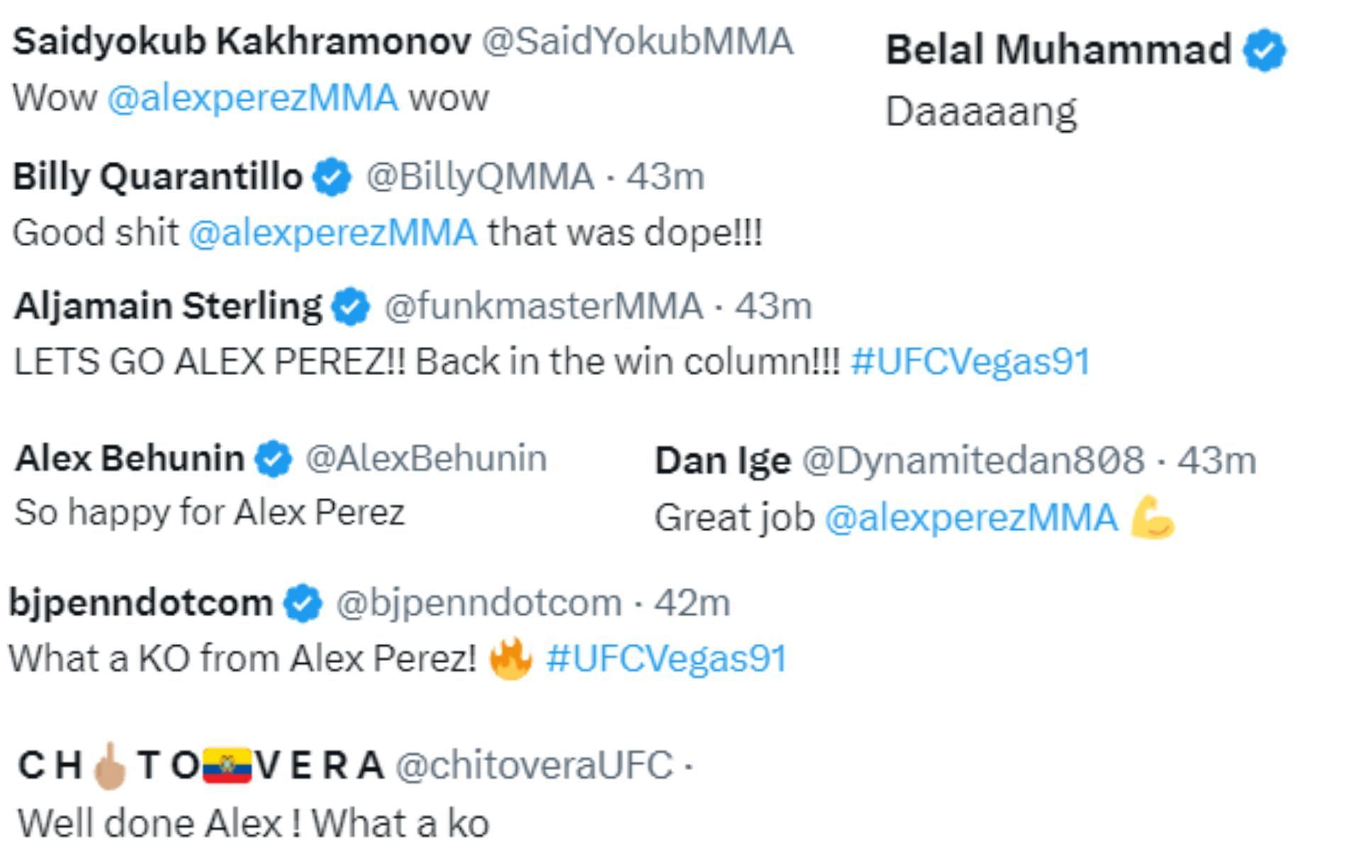 Fighters and fans react to Alex Perez&#039;s knockout