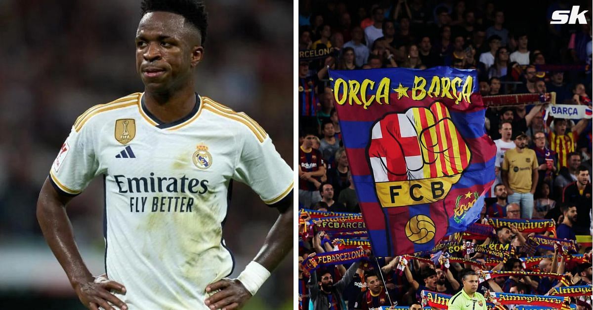 Barcelona fans took aim at Vinicius before their Champions League game with PSG.