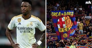 WATCH: Barcelona fans start abusive chant about Real Madrid star Vinicius Junior ahead of PSG encounter