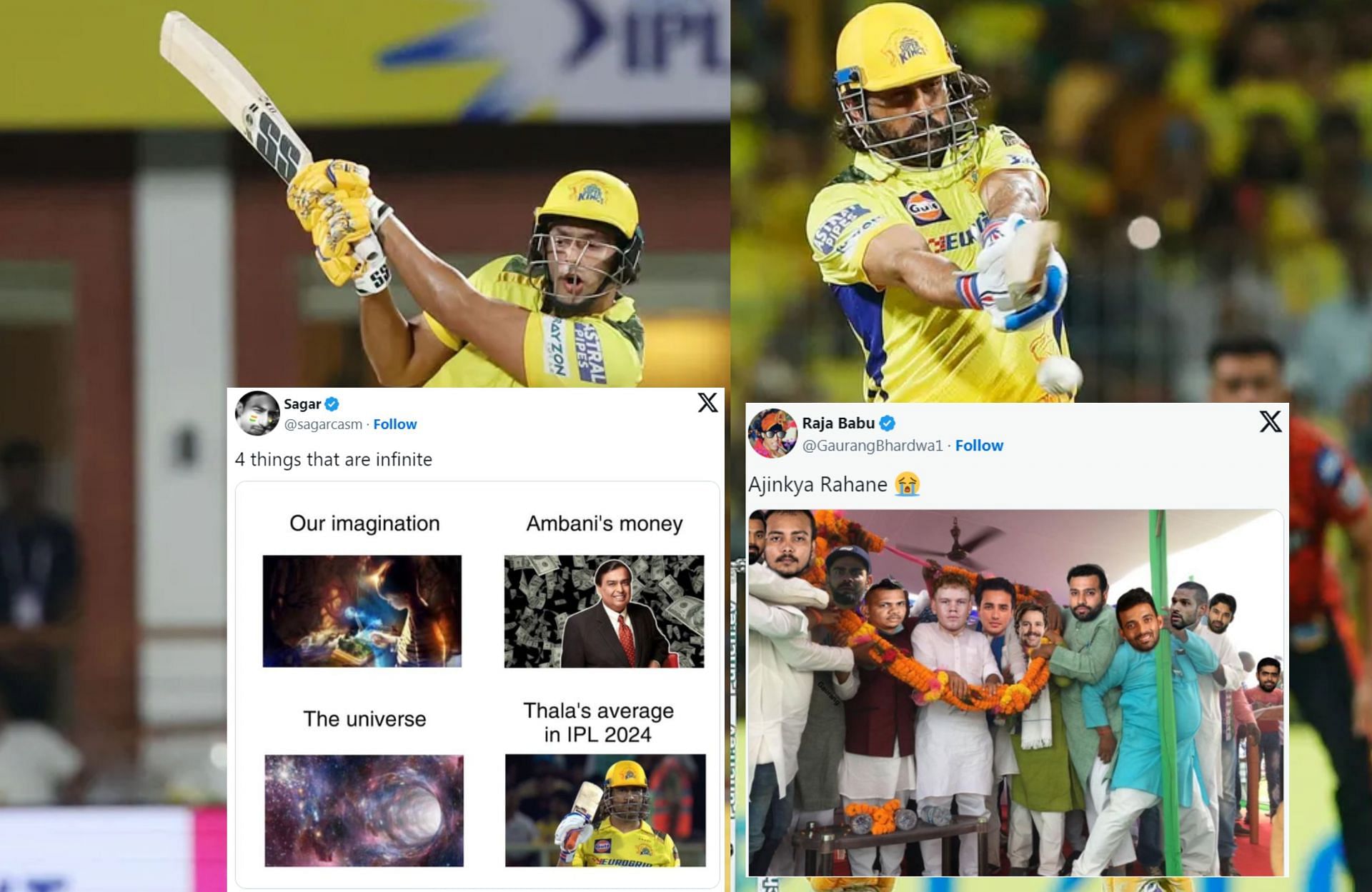 Top 10 funny memes from the 1st innings of CSK vs SRH IPL 2024 clash.