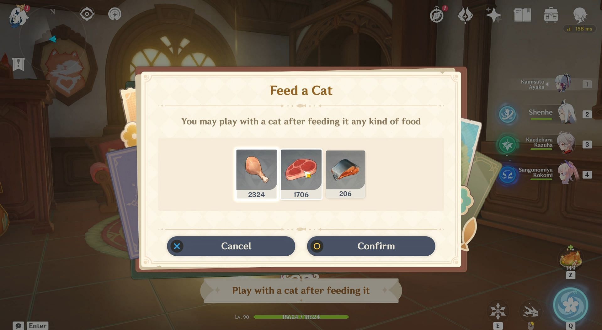 Feed the cat (Image via HoYoverse)