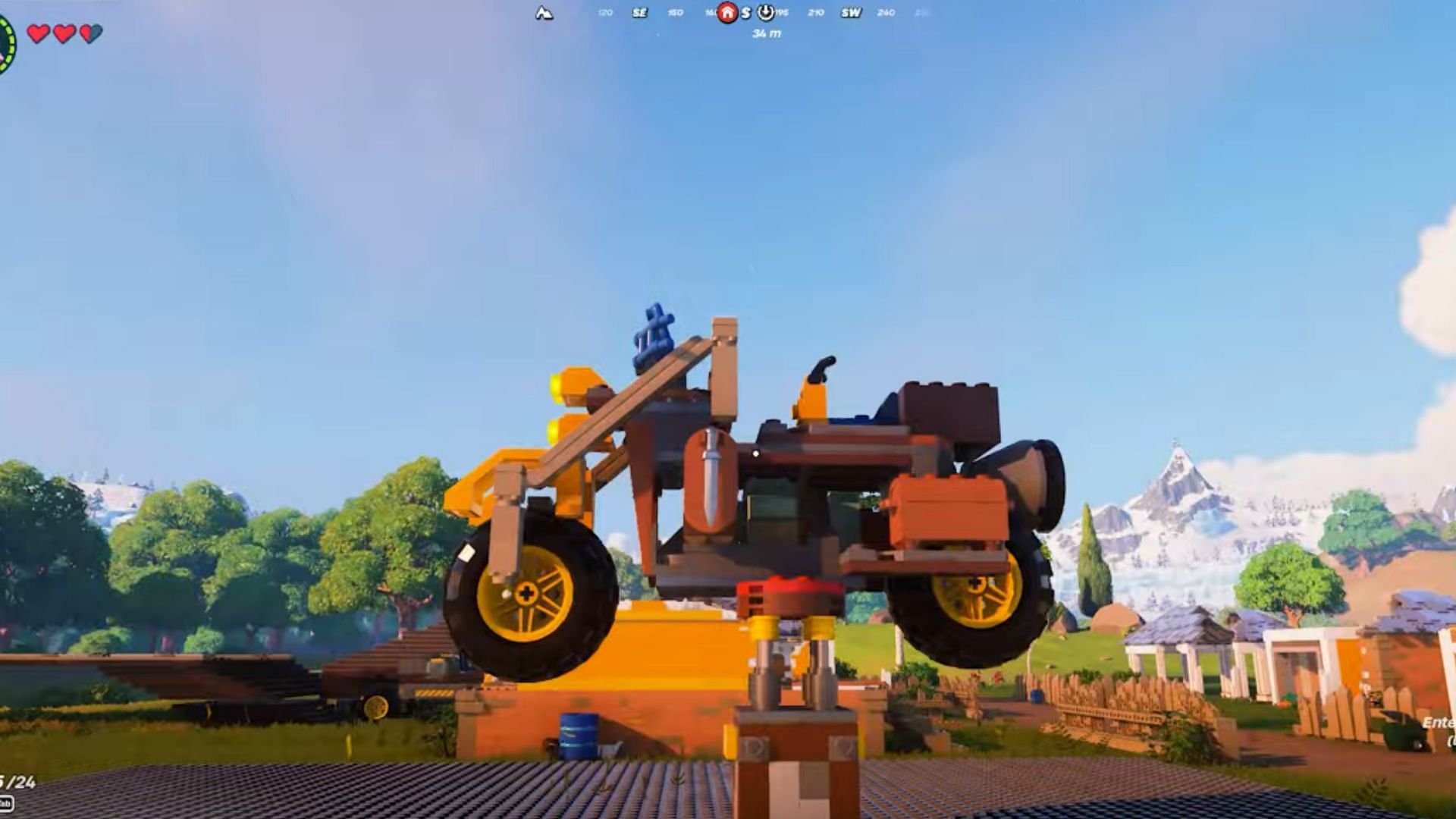 How to make a motorcycle in LEGO Fortnite