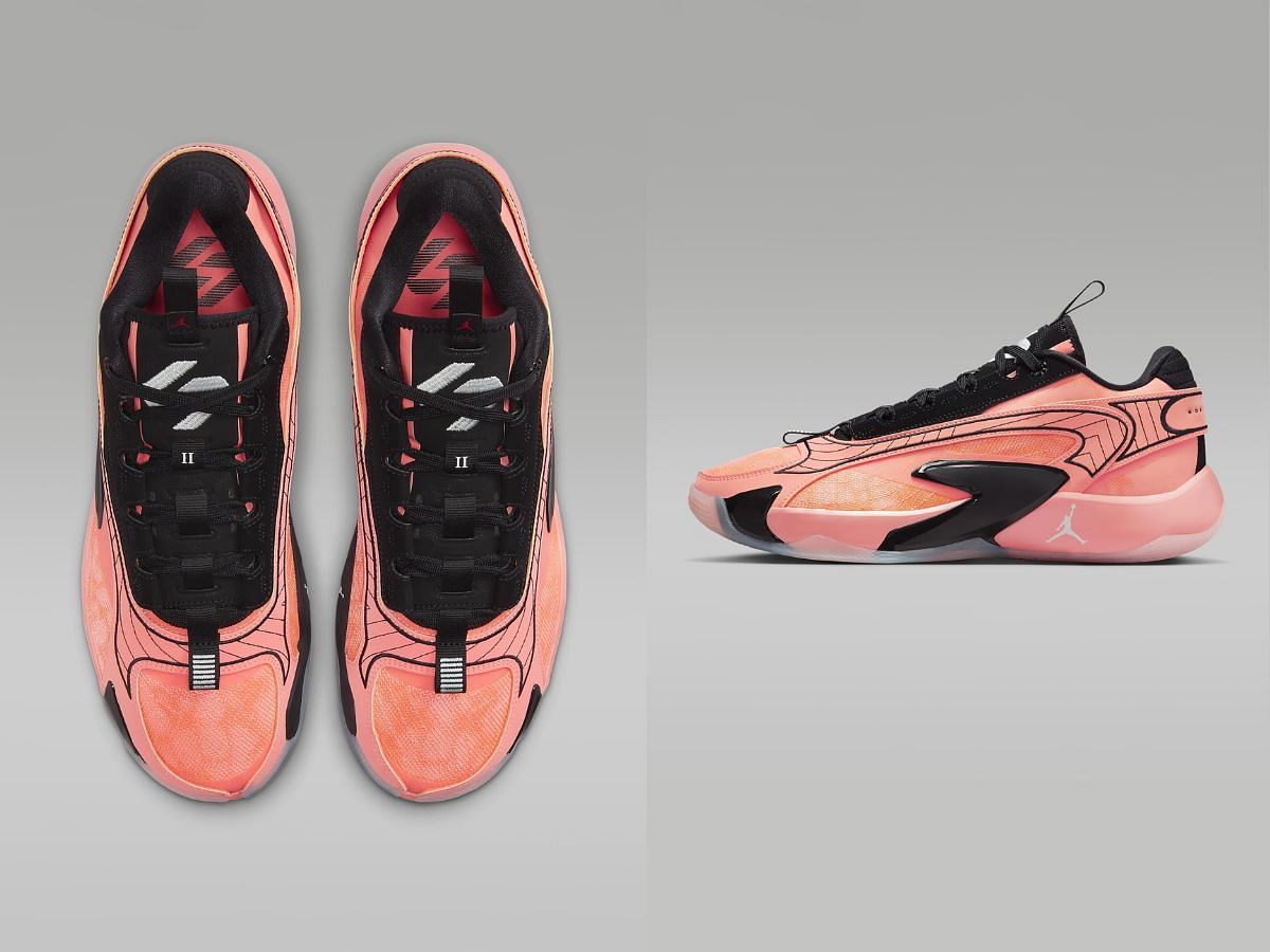 Here&#039;s a detailed look at the Jordan Luka 2 Bright Mango sneakers (Image via Nike)