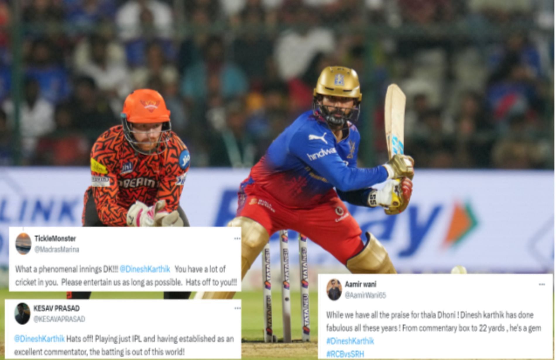 Karthik thrilled the Chinnaswamy crowd with his incredible strokeplay [Credti: IPL Twitter handle]