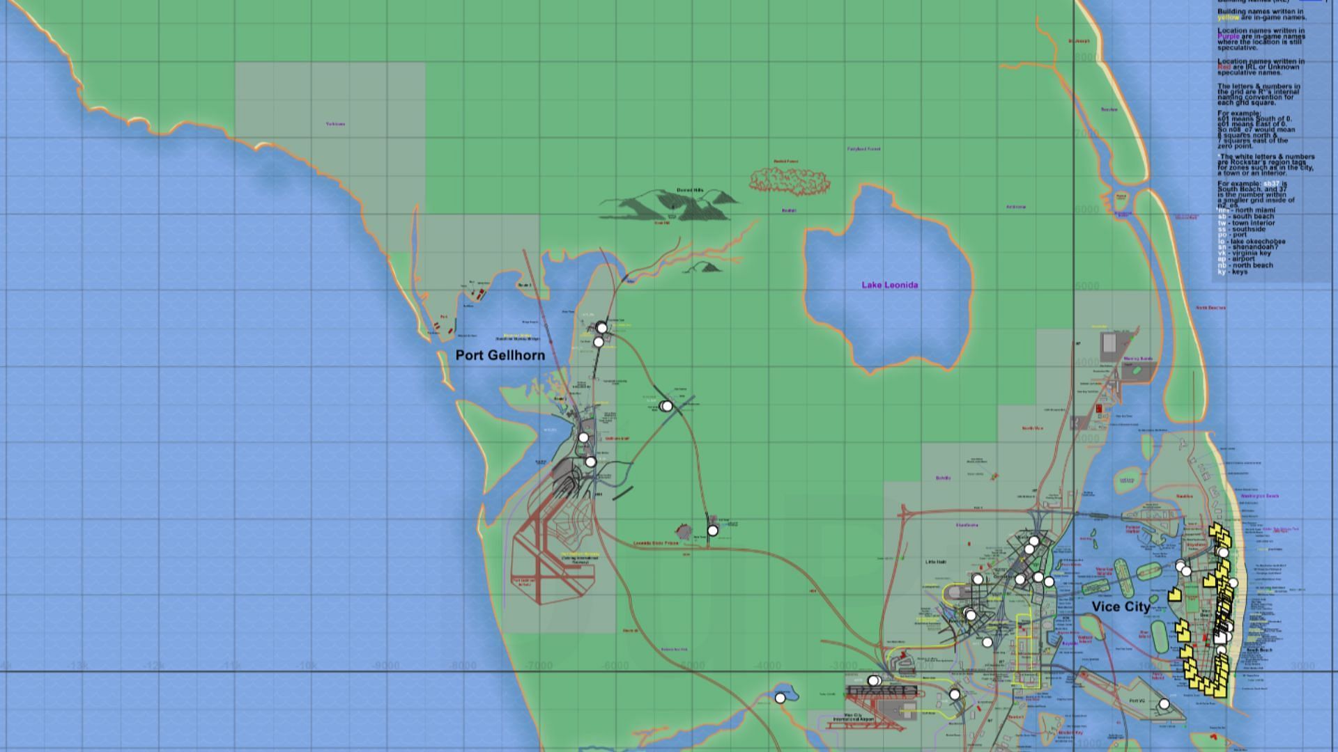 Yorktown seen in the GTA 6 map created by the mapping community (Image via VIMAP)