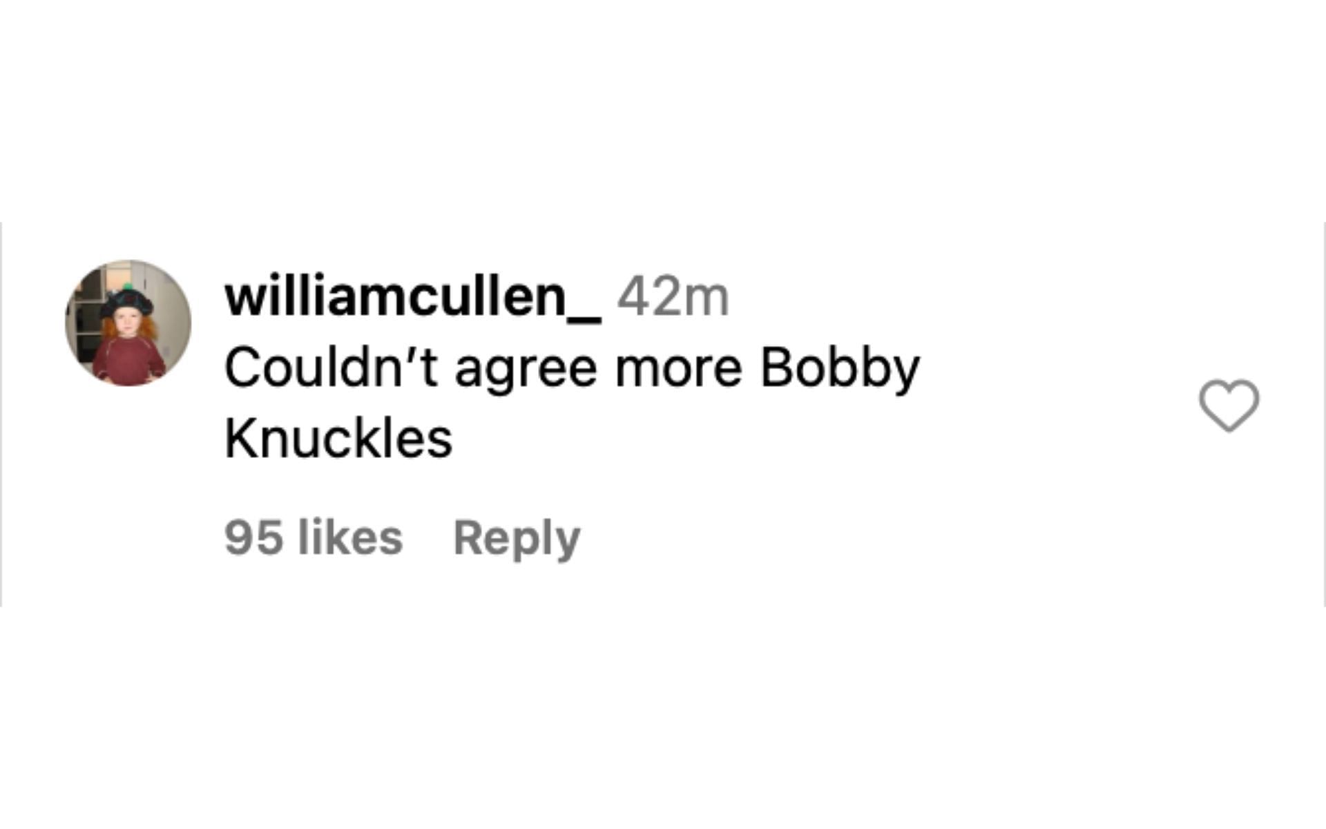 Fan agreeing with Robert Whittaker&#039;s thoughts on Bo Nickal [via @mmajunkie on Instagram]