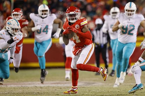 Rashee Rice at AFC wild-card playoffs - Miami Dolphins vs. Kansas City Chiefs