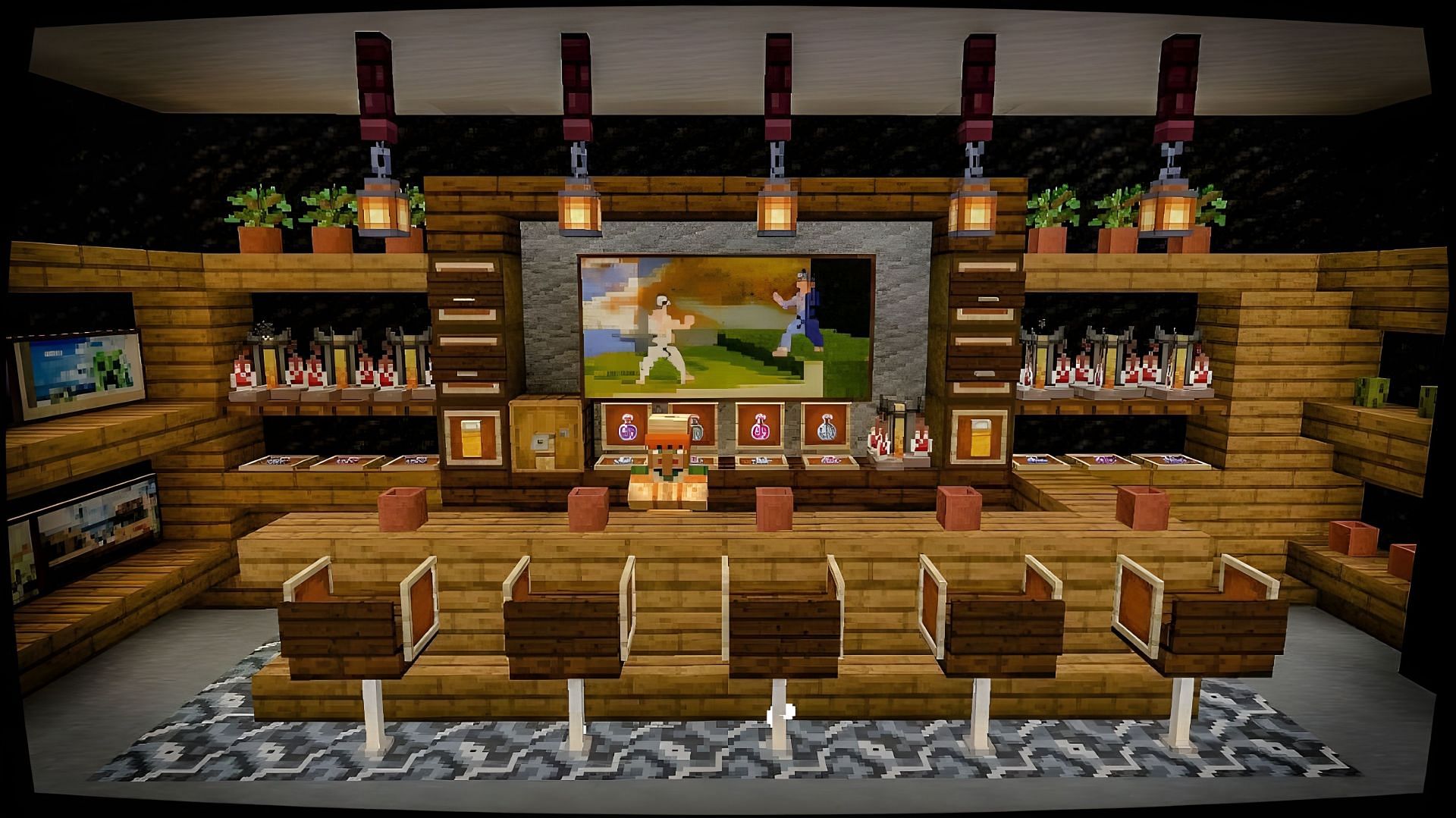 Bars make for a great build in Minecraft (Image via Youtube/Yohey The Android)
