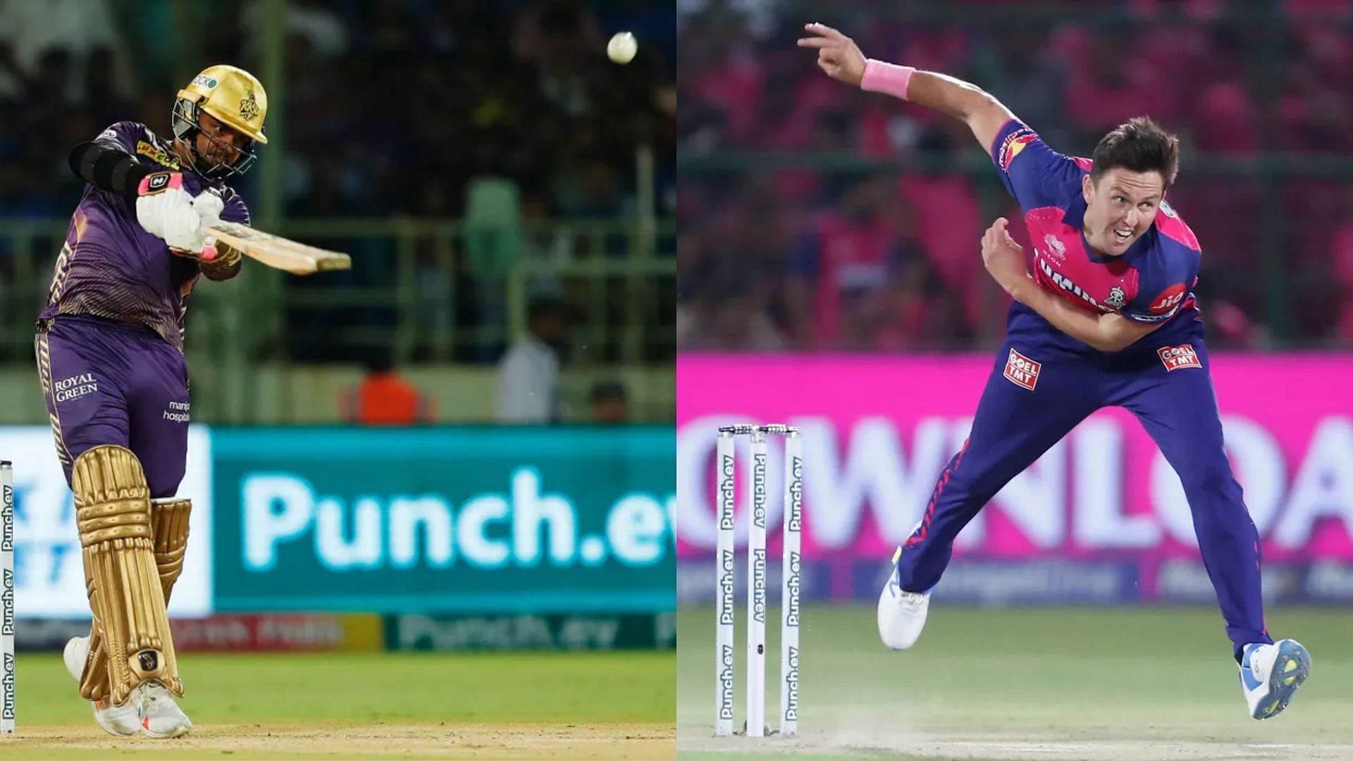 Sunil Narine (L) &amp; Trent Boult could set up an intriguing face-off upfront