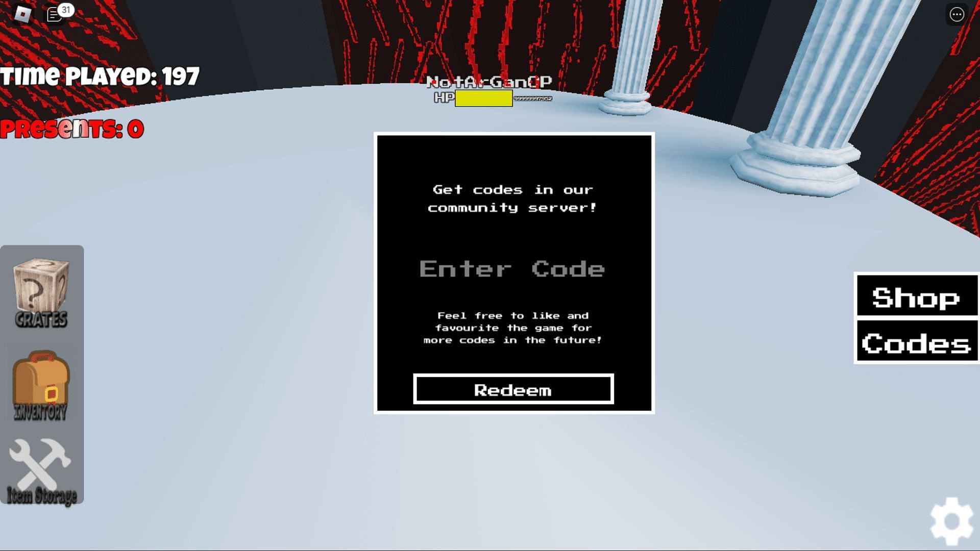 Redeem codes in Undertale Timeline Reset with ease (Image via Roblox)