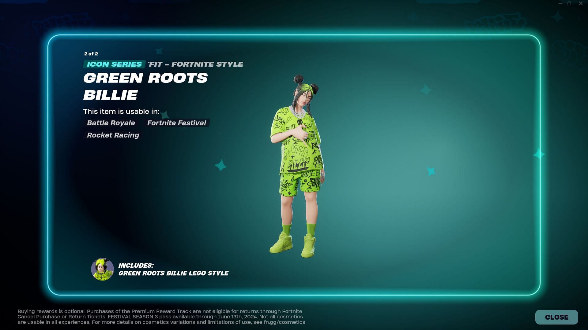 Billie Eilish skin is currently available in-game (Image via Epic Games)