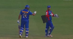 [Watch] Rohit Sharma and Rishabh Pant enjoy light-hearted moment as kite falls on the ground in DC vs MI IPL 2024 match