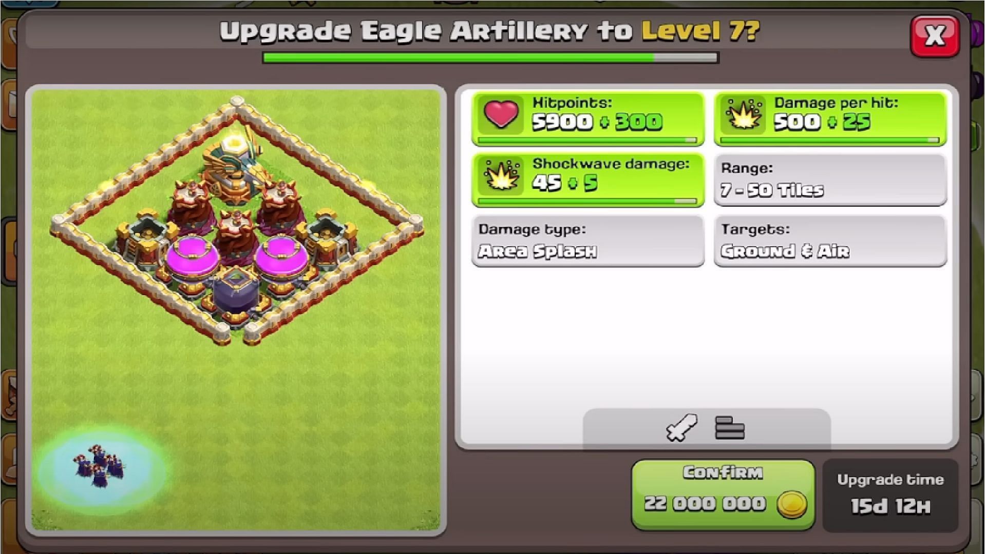 Eagle Artillery got a new level in this update. (Image via Supercell)