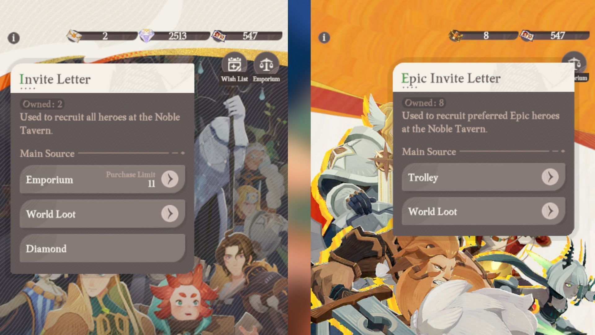 Farm Epic and All-Hero Invite Letters in various ways. (Image via Farlight)