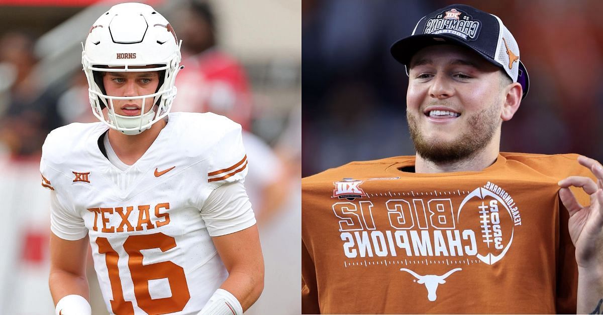 &ldquo;Sup champ&rdquo; - $1.9M NIL-valued Arch Manning hypes up QB1 Quinn Ewers as Texas crew sweats it out during spring game training sessions