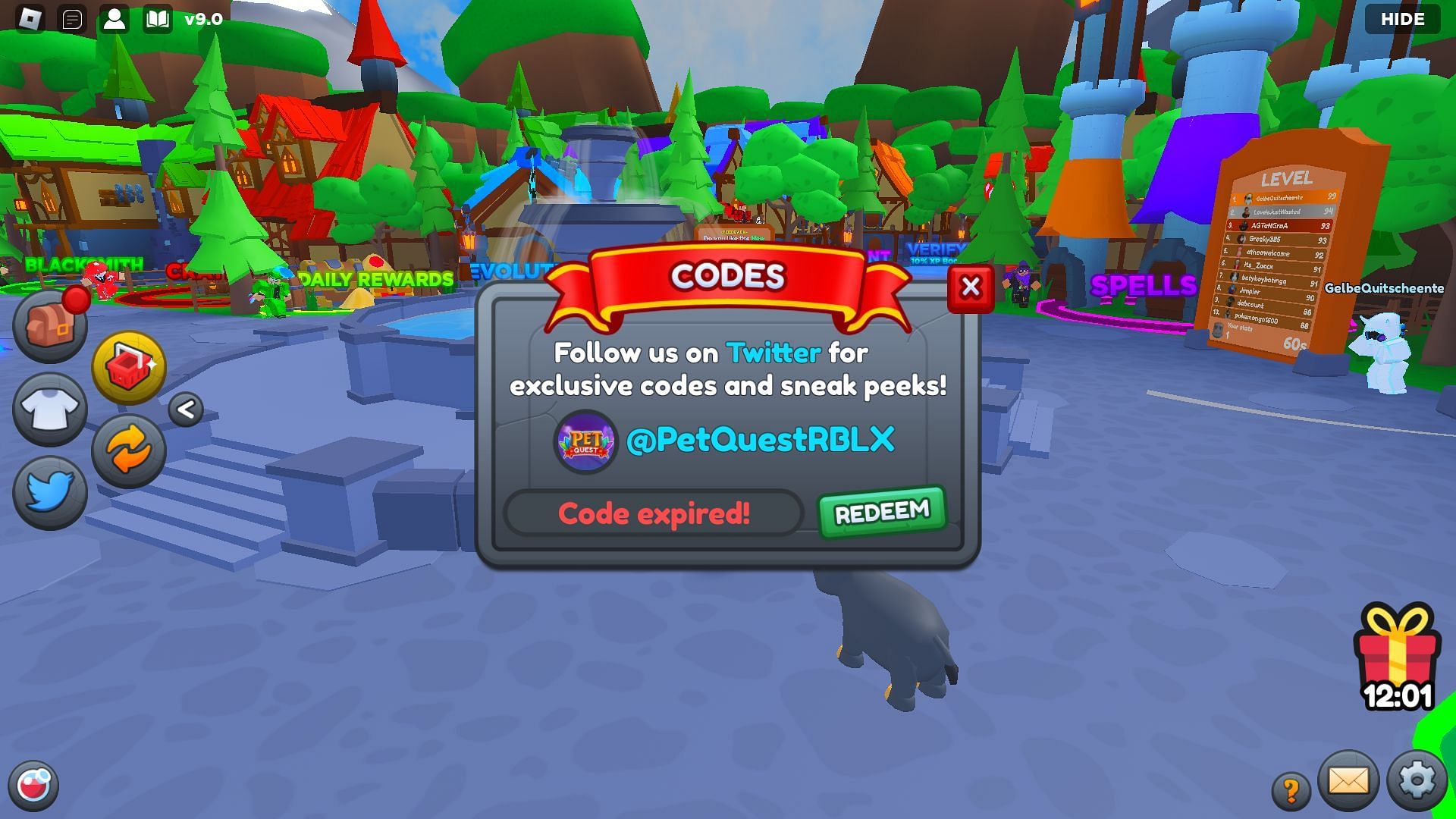 Troubleshooting codes for Pet Quest RPG (Image via Roblox)