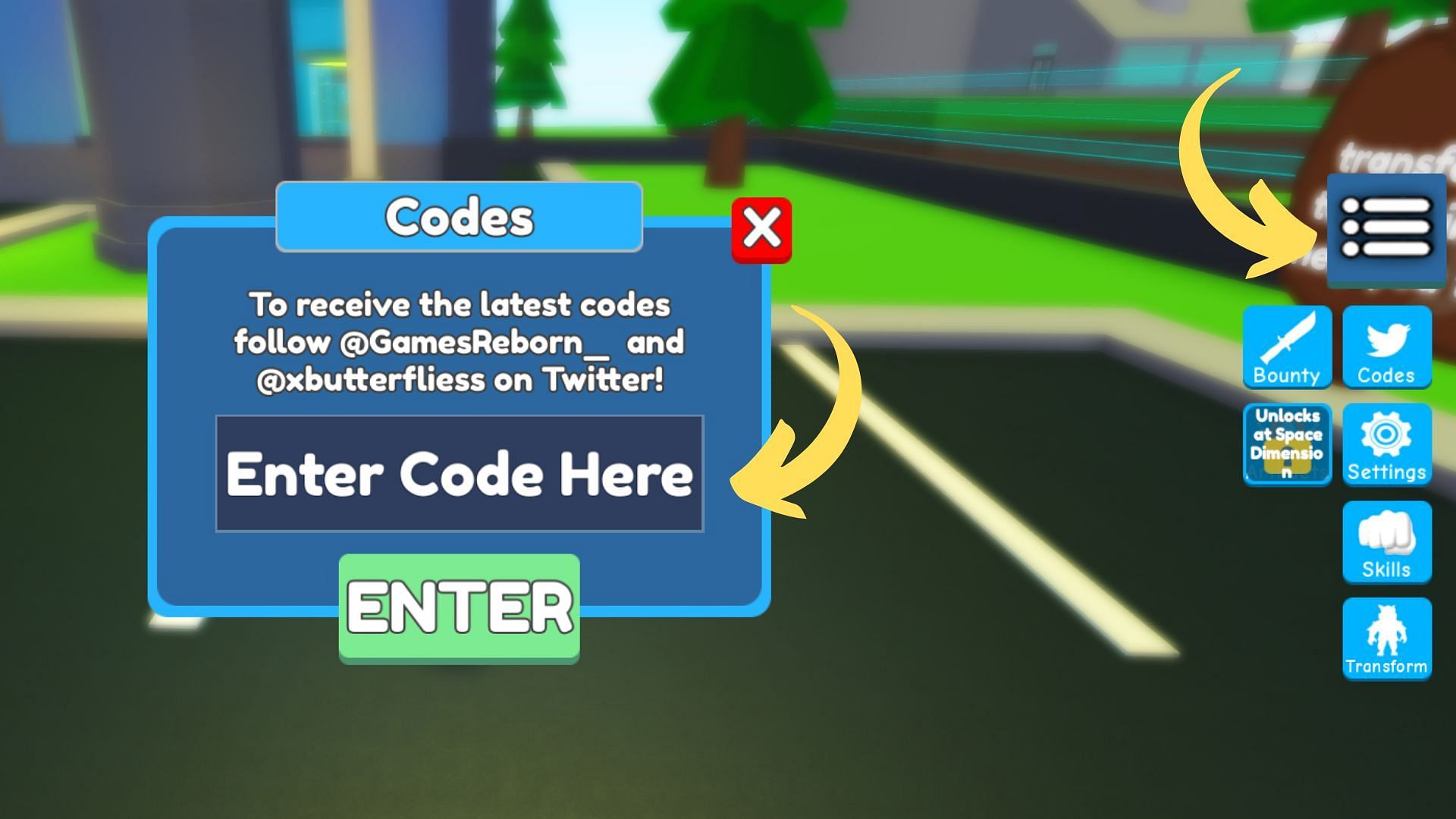 Redeem codes in Super Power Fighting Simulator (Image via Roblox || Sportskeeda)