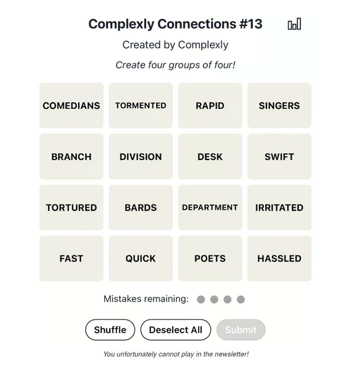 A screenshot of Complexly Connections from &#039;We&#039;re Here&#039; (April 19 issue)