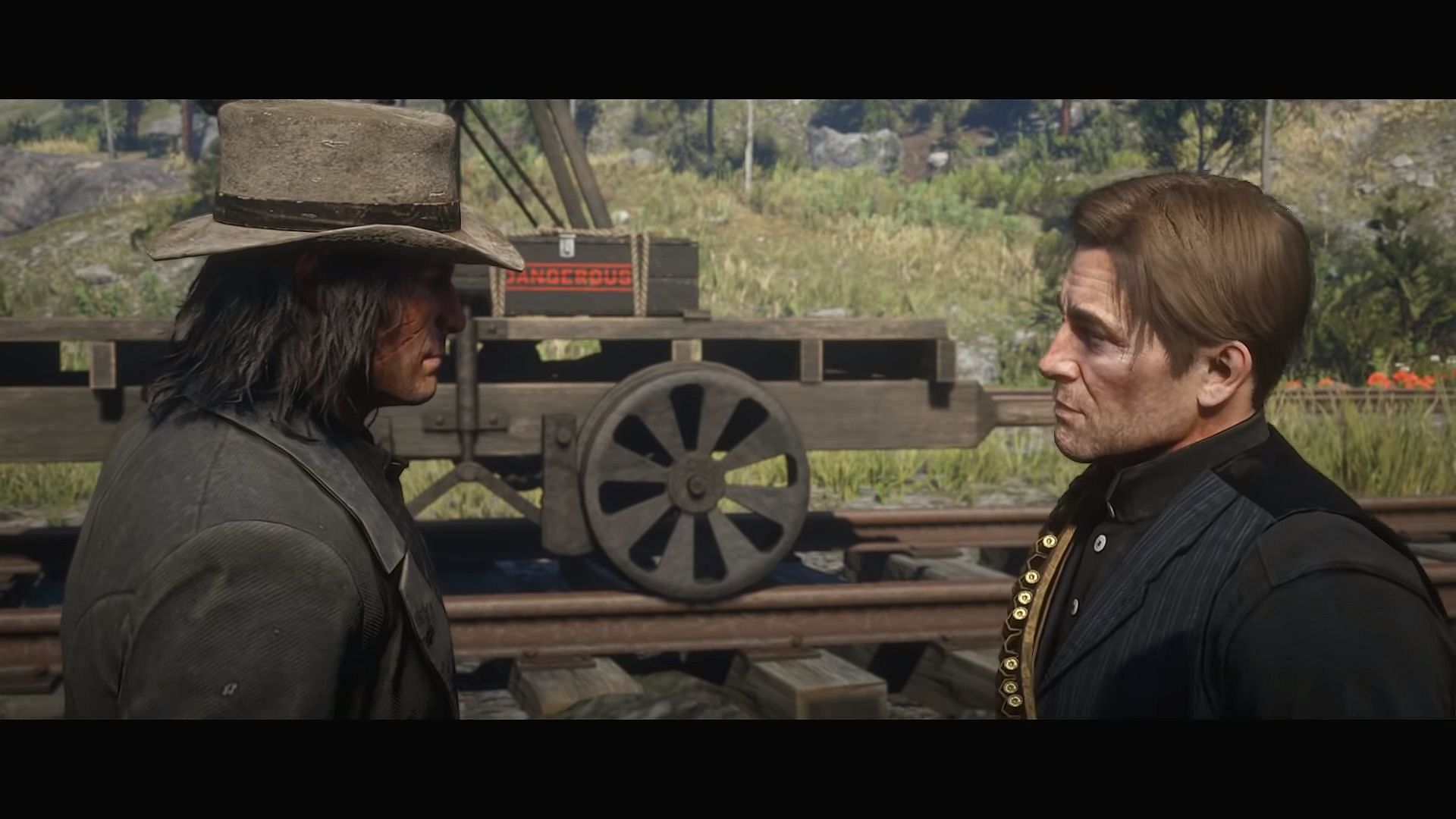 Arthur advising John to leave the gang (Image via Rockstar Studios || YouTube/Zanar Aesthetics)