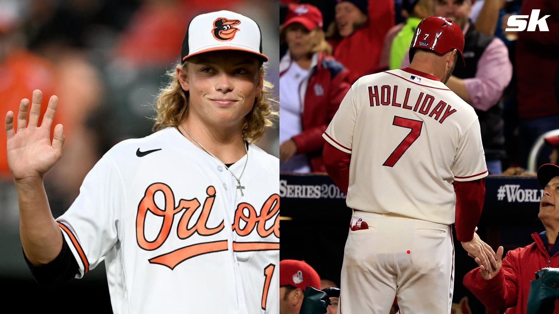 Jackson Holliday will take to the field in his MLB debut wearing the same jersey number that his father wore