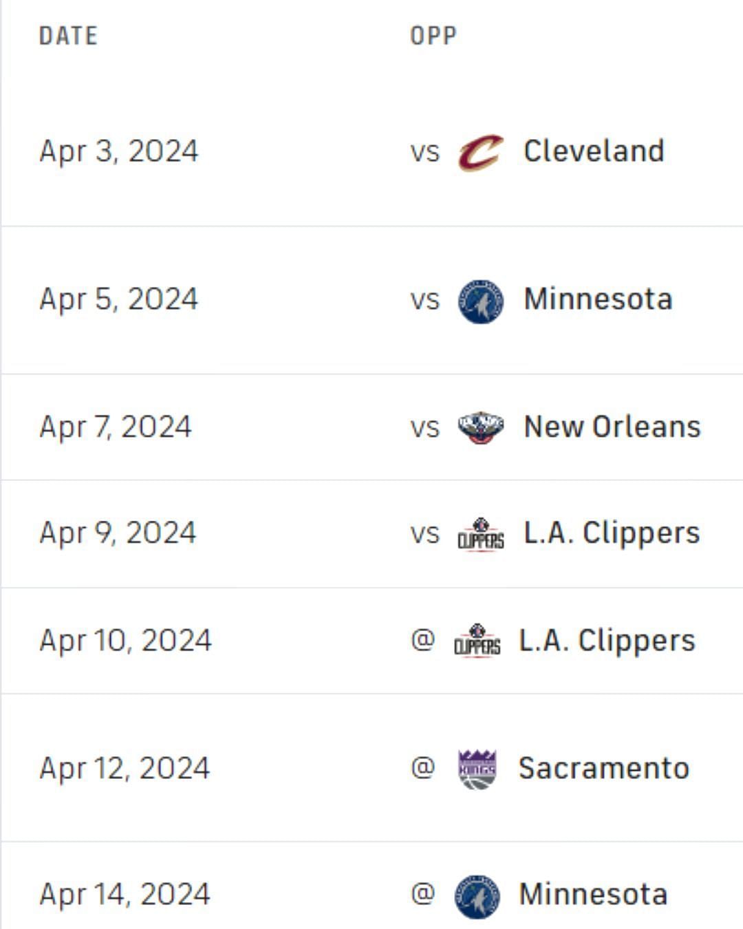 Phoenix Suns&#039; rest-of-season schedule
