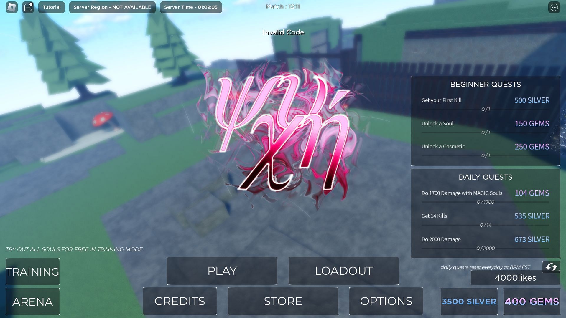 Troubleshooting codes for Psychis Battleground (Image via Roblox)