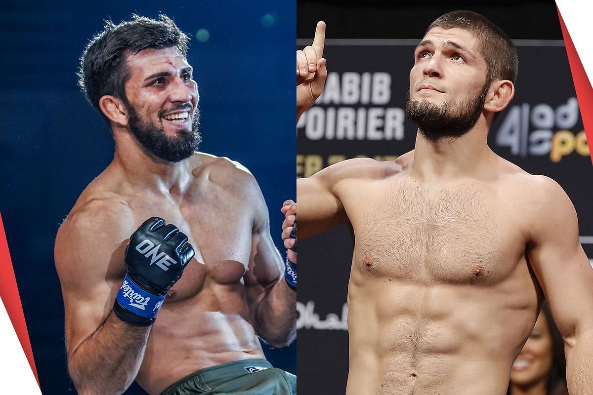 Halil Amir (L) Khabib Nurmagomedov (R)