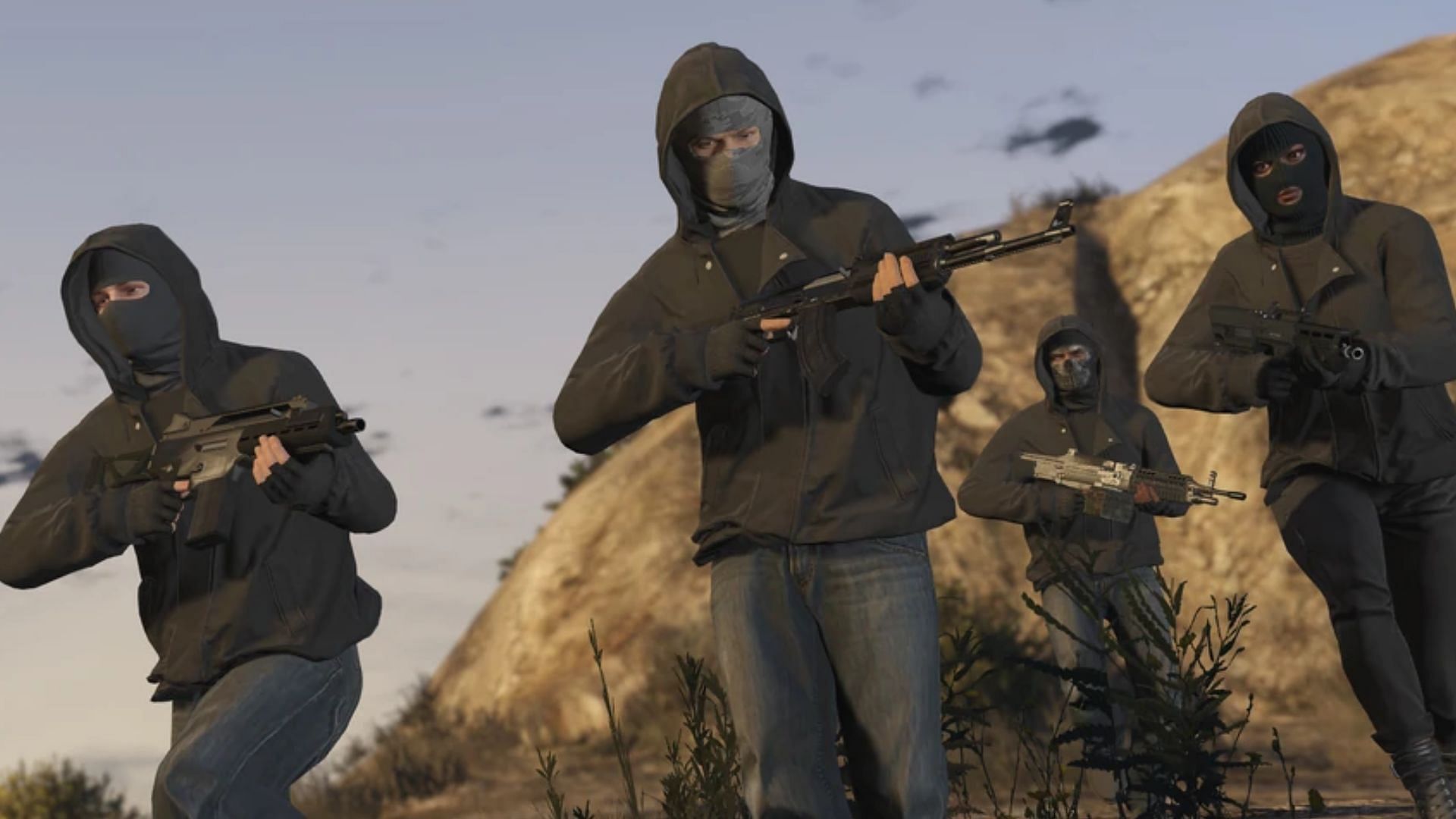 A screenshot of a multi-player mission from Grand Theft Auto 5 Online (Image via GTA Wiki)