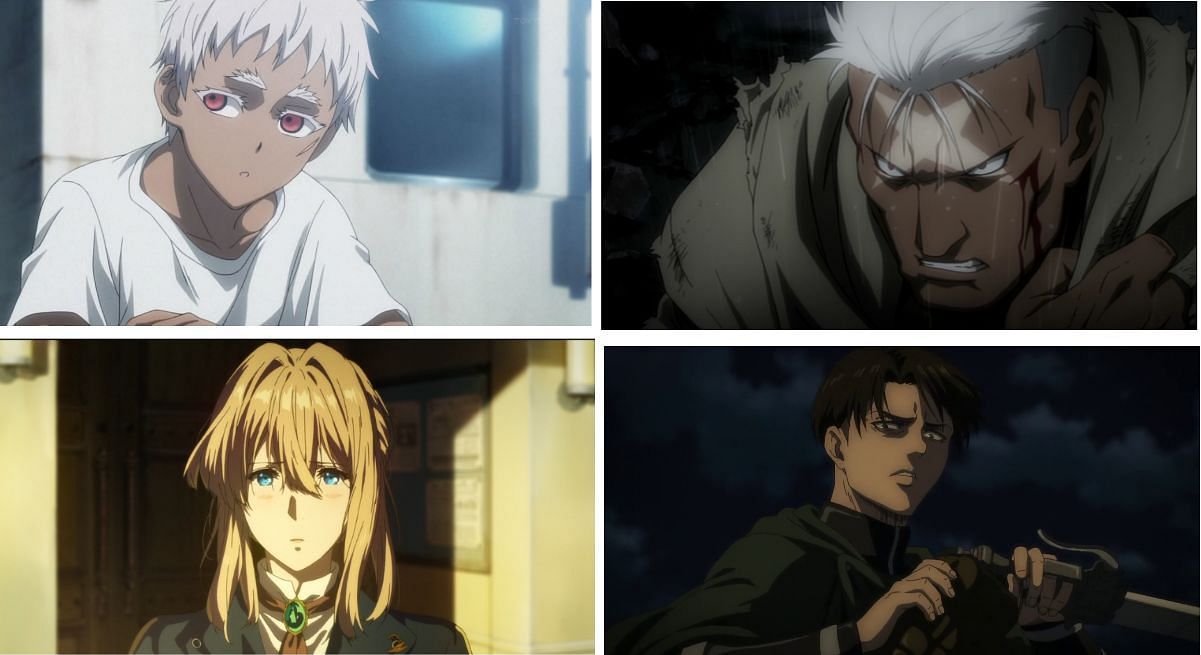 Several examples of anime child soldiers (Images via White Fox, Bones, Kyoto Animation and MAPPA)