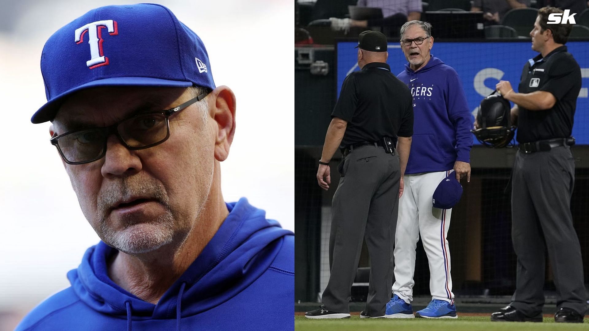 WATCH: Rangers manager Bruce Bochy ejected against Tigers following questionable umpire decision on foul ball