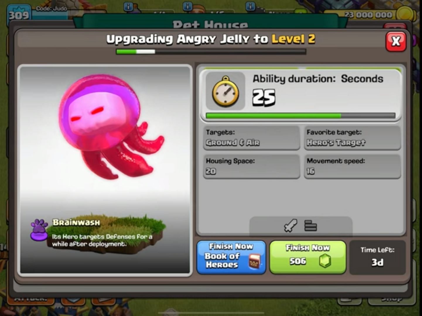 Angry Jelly upgrade (Image via Judo Sloth Gaming || Supercell)