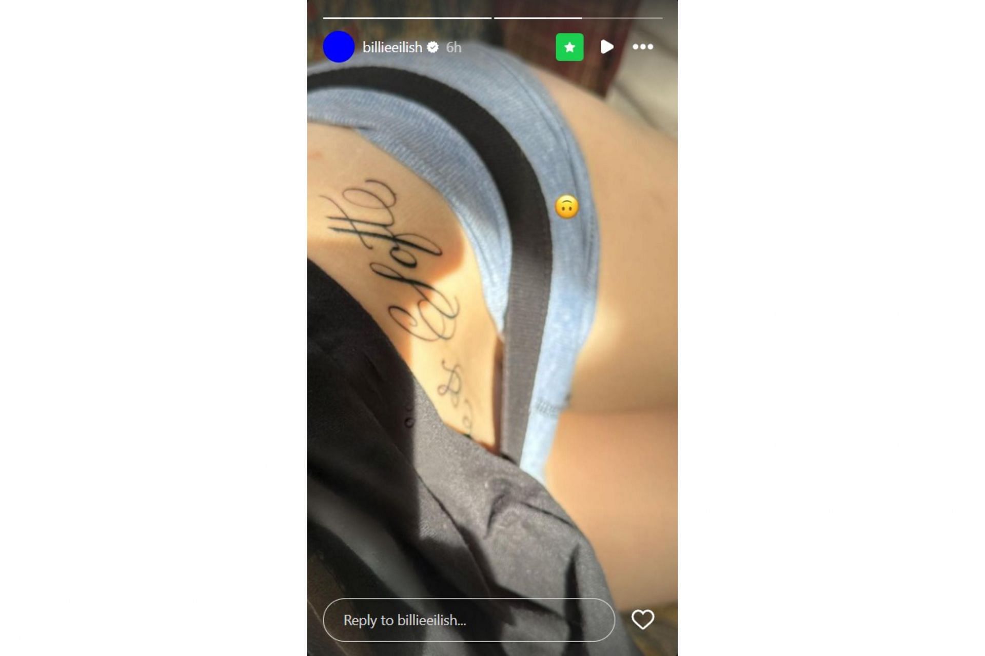 Billie&#039;s New Tattoo (Image via Instagram/@billieeilish)