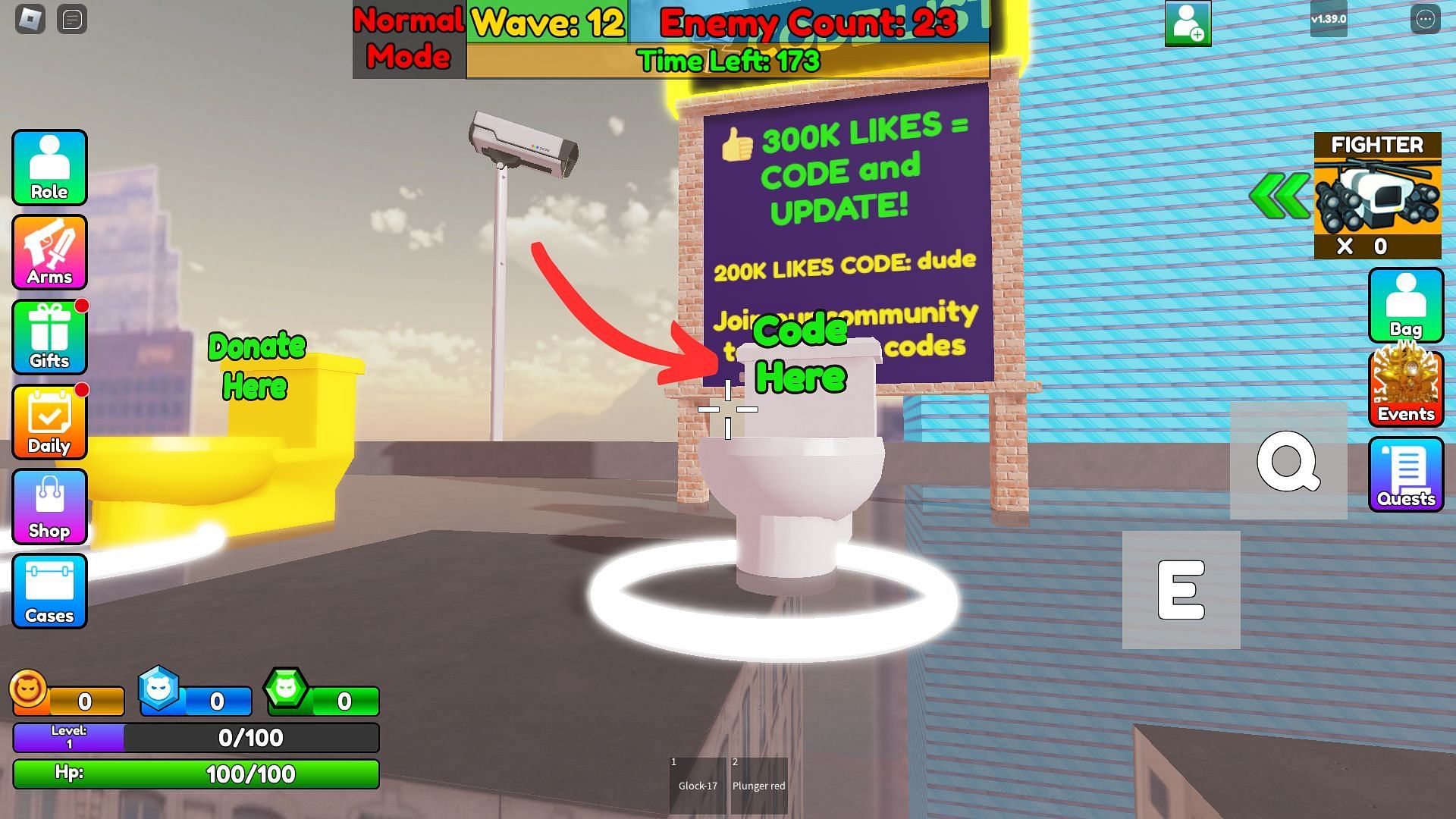 How to redeem codes for Bathroom Attack (Image via Roblox and Sportskeeda)